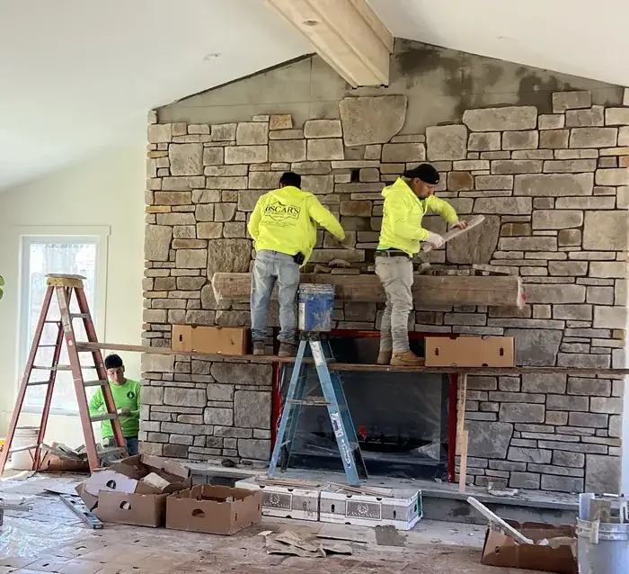 Stone Veneer project in Bucks County, PA by Oscar's