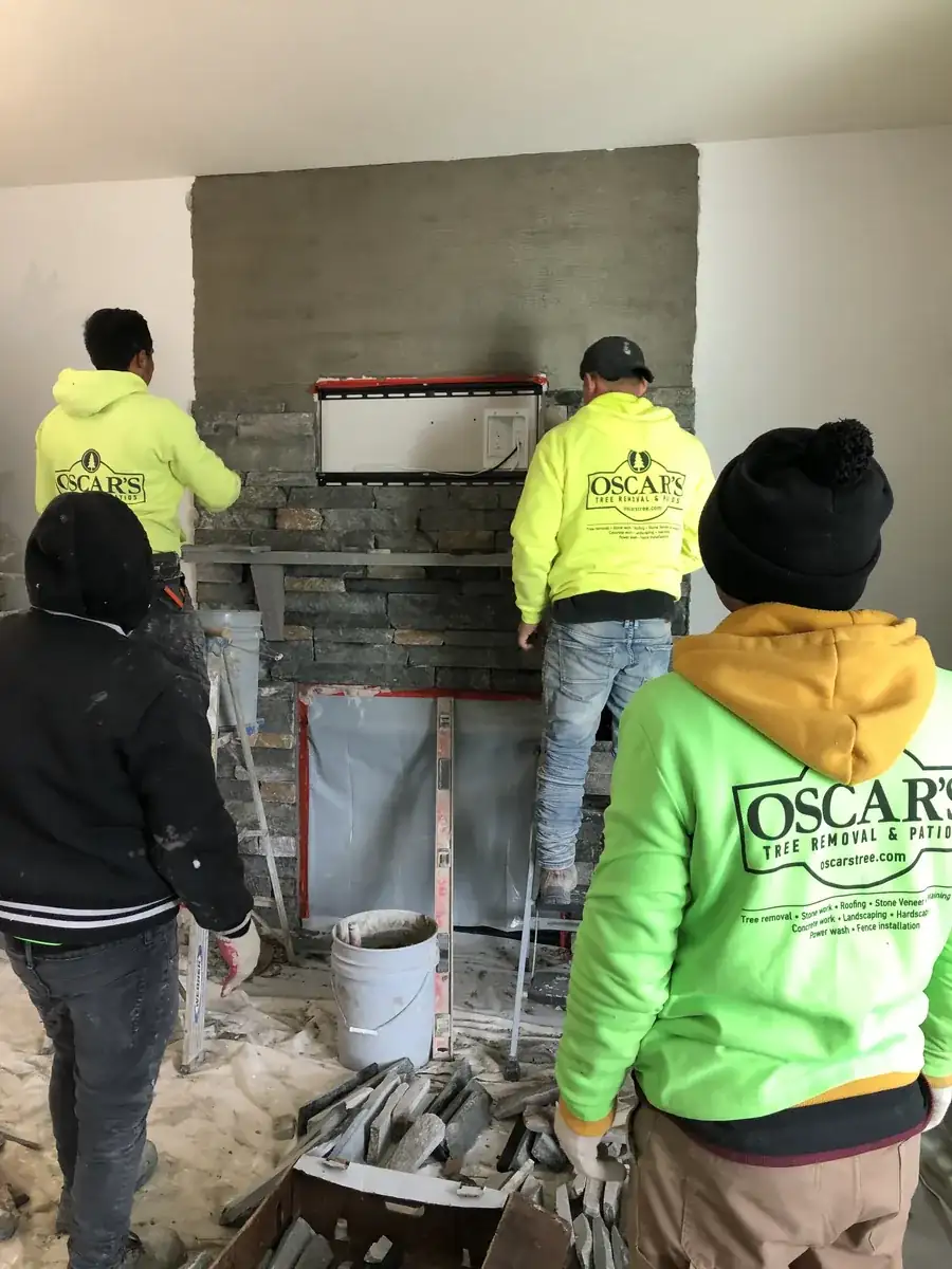 Fireplace Stone Veneer in Bucks County, PA by Oscar's crew