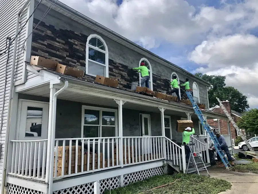 Stone Veneer Exterior in Bucks County, PA by Oscar's crew